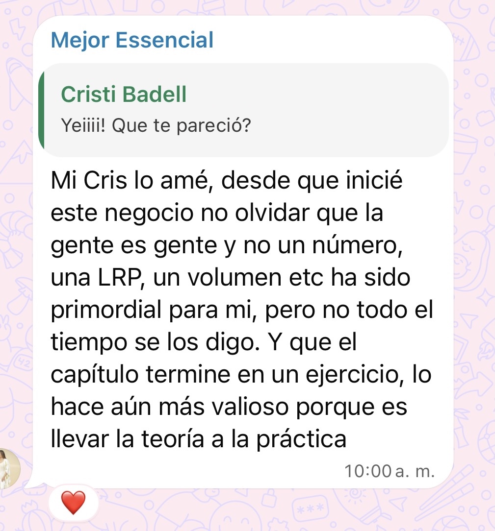 Mensaje de una persona que recibió el libro